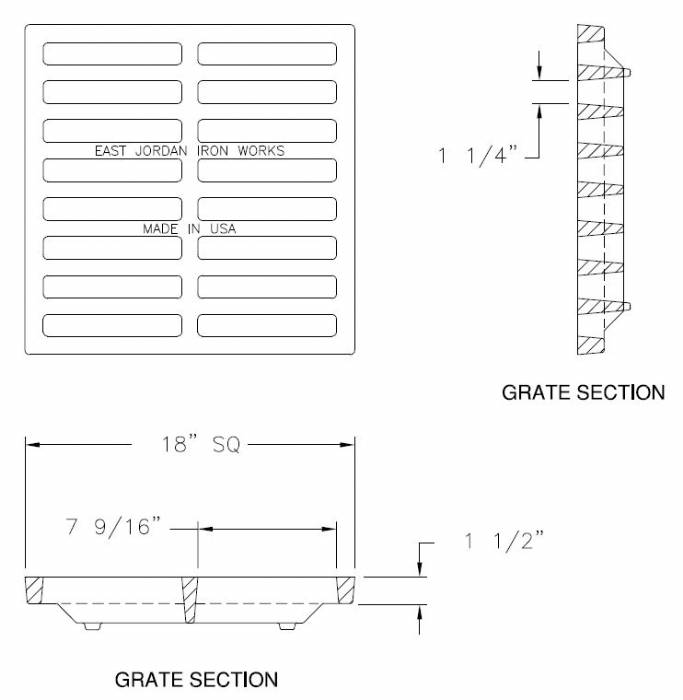 18" X 18" Square Grate 1 1/2" Deep