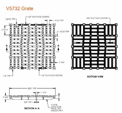 31 7/8" x 31 7/8" x 2"  Grate Only