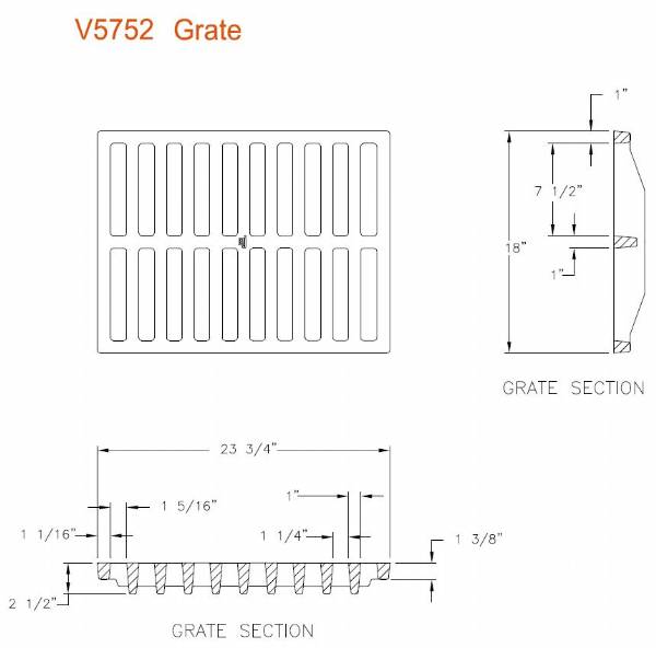 18" Wide Grate