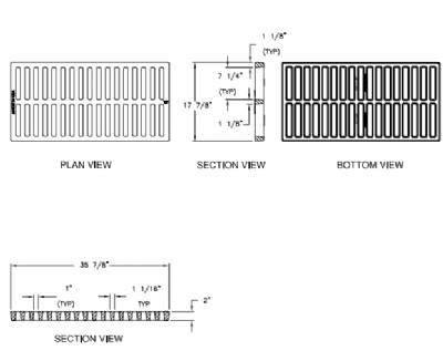 17" Wide Grate and frame