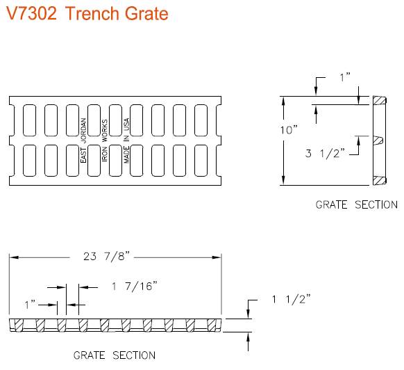 10" Wide Cast Iron Grate