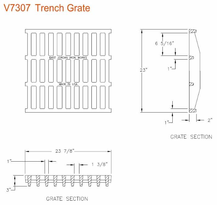 23" Wide Cast Iron Grate