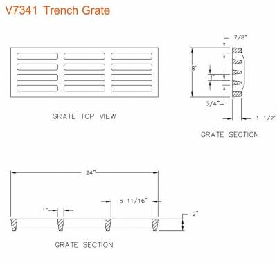 8" Wide Cast Iron Grate