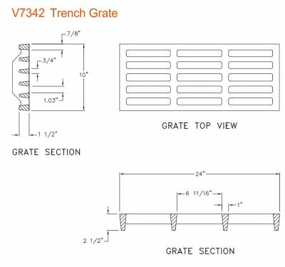 10" Wide Cast Iron Grate