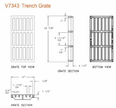 12" Wide Cast Iron Grate