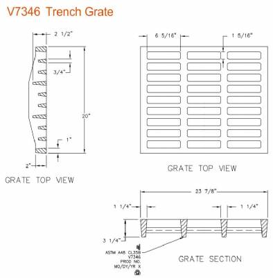 20" Wide Cast Iron Grate