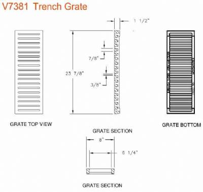 8" Wide ADA Compliant Cast Iron Grate