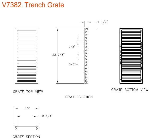 10" Wide ADA Compliant Cast Iron Grate