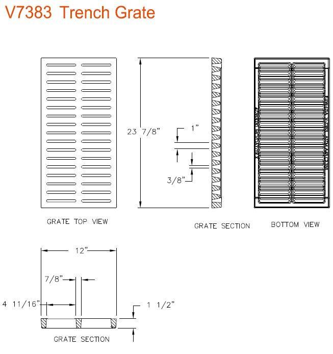 12" Wide ADA Compliant Cast Iron Grate