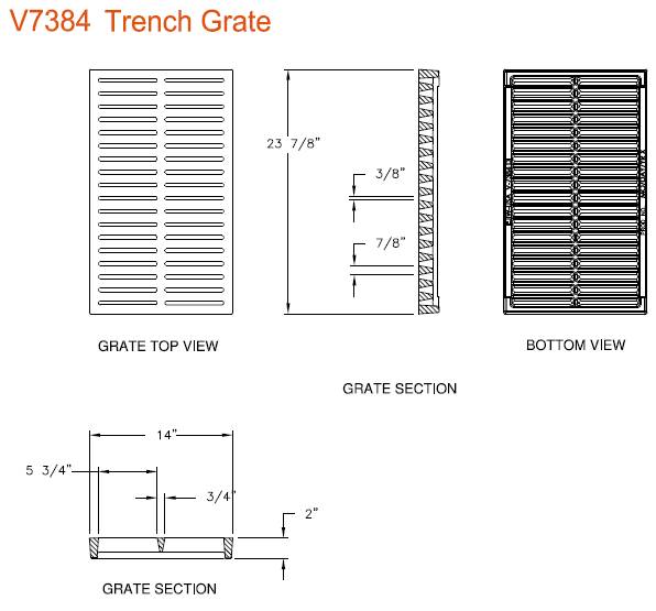 14" Wide ADA Compliant Cast Iron Grate