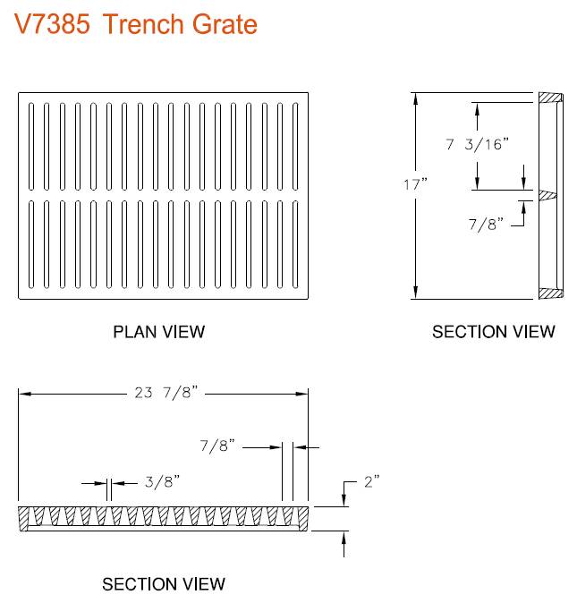 17" Wide ADA Compliant Cast Iron Grate