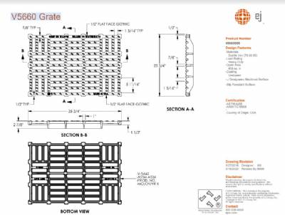 V5660 Grate 23 3/4 x 35 3/4 grate only