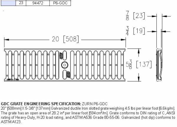 Zurn P6-GDC Galvanized Ductile Iron Grate