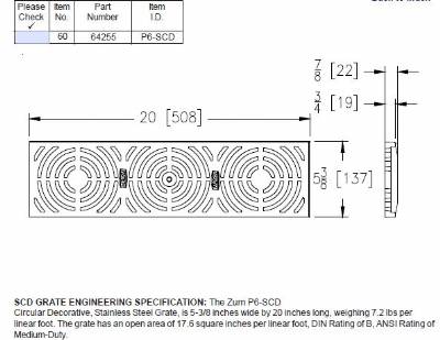 Zurn P6-SCD SS Circular Decorative Grate