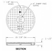 25 7/8" Manhole Cover "E" Marking