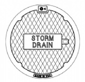 25-1/4" Dia. Solid Cover with Side Seal Gasket, Storm Drain, Black Coated
