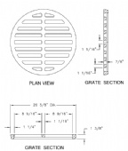 20-5/8" Sewer Pipe Grate