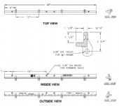 48" Long Trench Rail 1.5" Seat Thickness