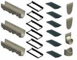 8" Wide Heavy Duty Frame & Grate - Glass Fiber Polyester Trench Drain Kit 70 foot Complete
