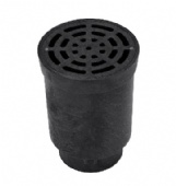6 in. Round Surface Drain Inlet with Black Plastic Grate