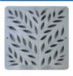 1218 Square Grate Botanical Gray 12" x 12"