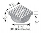 921B 6" Square Brass Grate w/Styrene Adapter