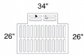 26" x  34" Wide Airport Neenah R-4990-HA Series Trench Grate and Frame Tee 2