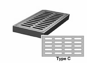 10" Wide Rectangular Type C Grate 1 3/4" Deep