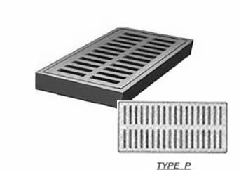 9" Wide Rectangular Type P Grate 1 1/2" Deep