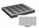 12" Wide Square Type Q Grate 1" Deep
